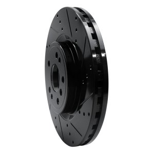Mercedes-Benz ML350 Brake Rotor (1) - Front Right - R1 Concepts - Drilled & Slotted - Black - `12-`18